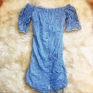Blue + White Gingham Dress